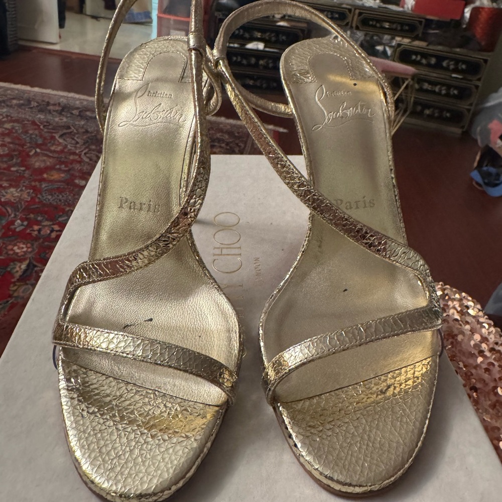 Christian Louboutin Gold Stiletto Heels